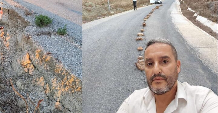 طريق بني حرشن السيئة
