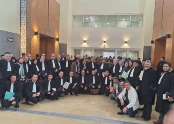 عشرات المحامين في مؤازرة الناشط السياسي رضوان القسيسط