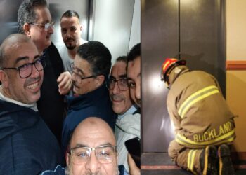 صورة تكشف السبب المحتمل لتعطل المصعد الذي علق به نواب العمدة ومستشارون جماعيون