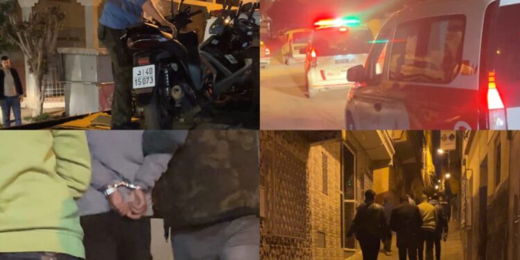 شنت عناصر الشرطة القضائية بالمنطقة الأمنية الثانية بني مكادة، مدعومة بعناصر الدوائر الأمنية، وفرقة مكافحة العصابات، ليلة السبت الأحد حملة تمشيطة هي الأوسع من نوعها منذ مدة.