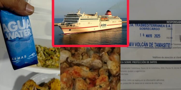 طعام فاسد للمسافرين على متن باخرة ARMAS ACCIONA بين الجزيرة الخضراء وطنجة