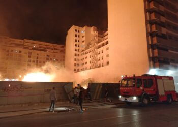 حريق قرب قصر جماعة طنجة