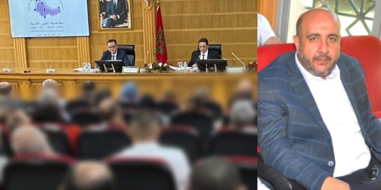 رشيد الورديغي رئيس الهيئة المغربية للمقاولات يمين الصورة