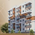 التصميم الهندسي العمارات مجمع الزهراء كما هو معروض في مكتب البيع