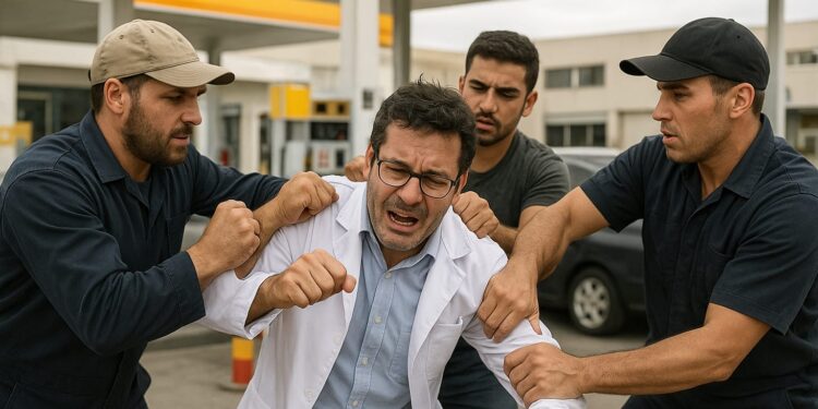 دكتور يتعرض لاعتداء من طرف خمسة أشخاص  داخل محطة وقود بطنجة