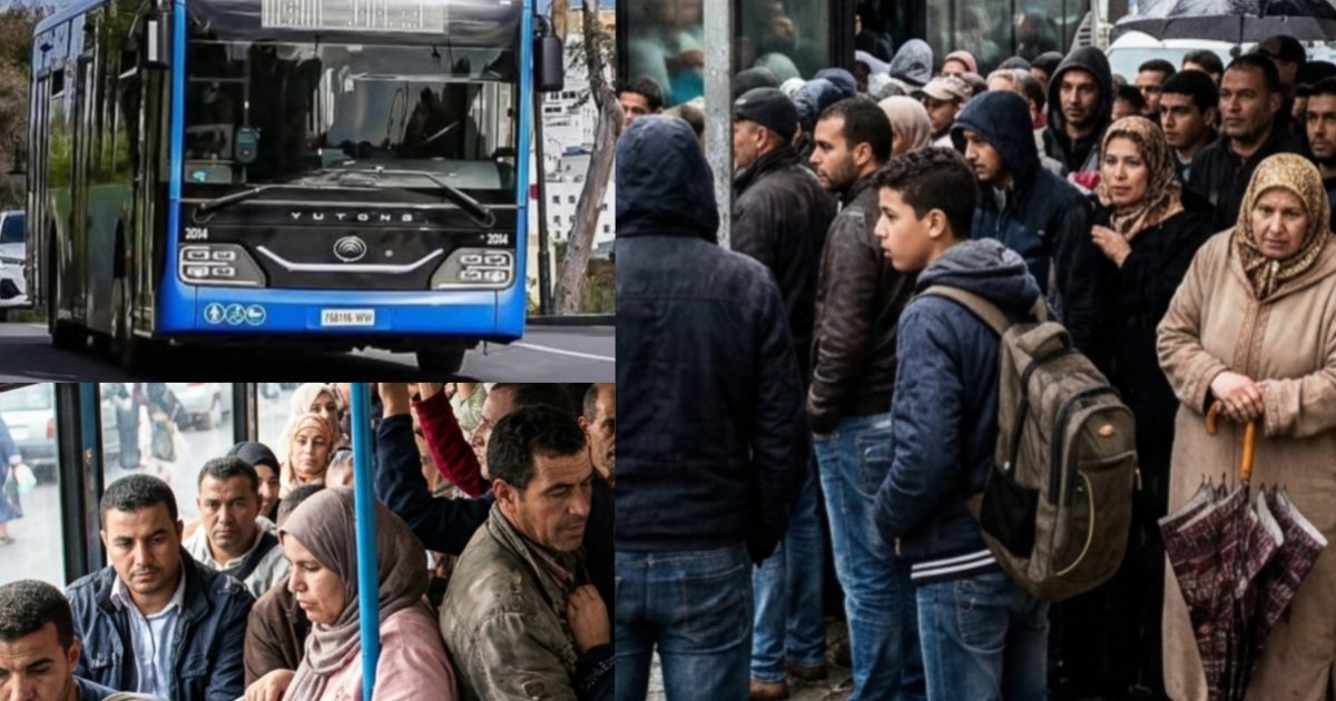 صورة متخيلة عن أزمة النقل العمومي في طنجة