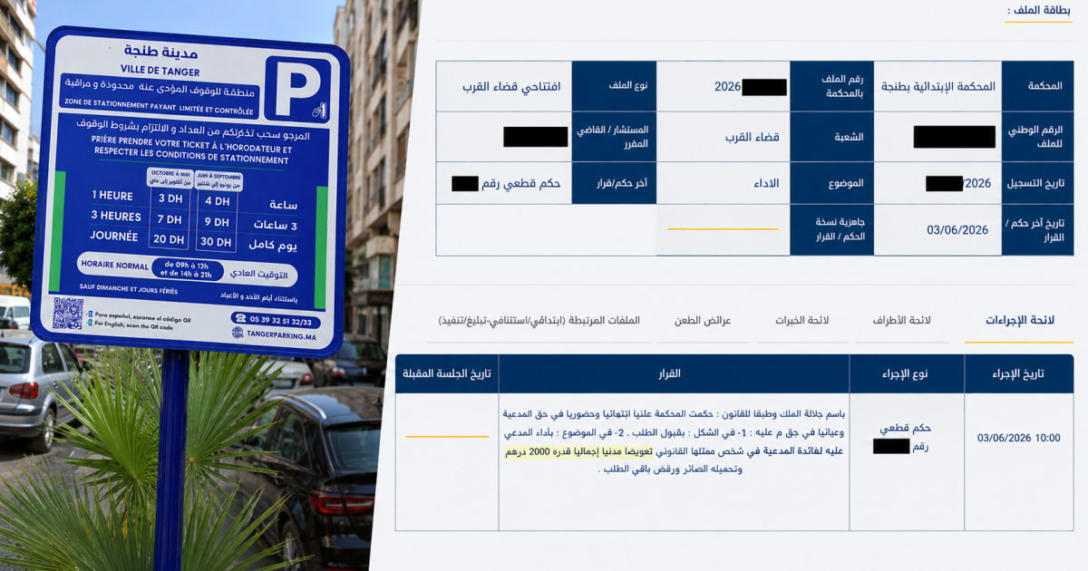 أحكام قضائية نهائية تؤكد قانونية تسعيرة مواقف السيارات المؤدى عنها بطنجة