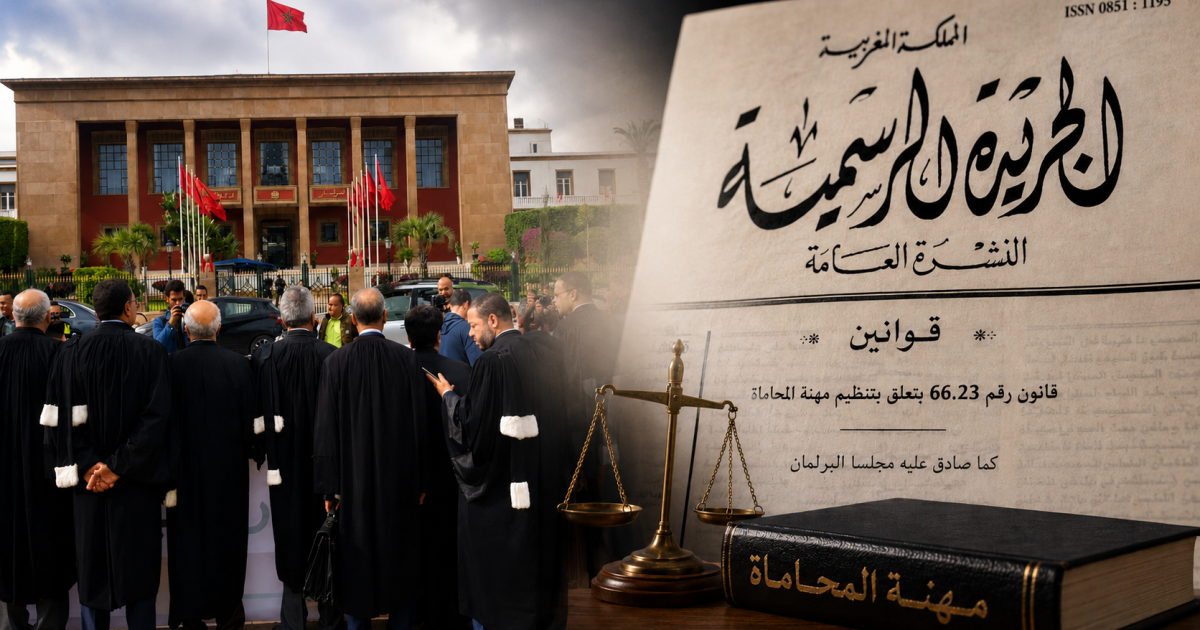 ترقب وسط المحامين بعد مصادقة الملك على القانون 66.23 ونشره في الجريدة الرسمية